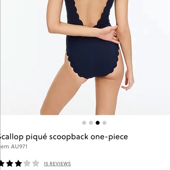J. Crew Black Scalloped One Piece Swimsuit - Picture 2 of 16